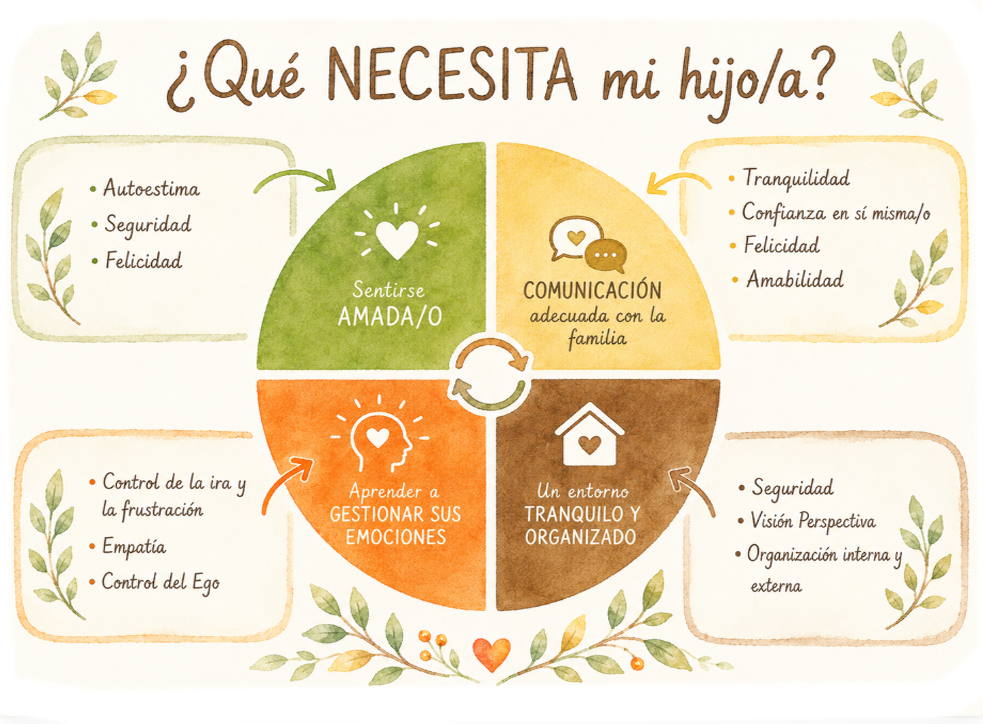 Infografía del Método Alice’s: ¿qué necesita mi hijo/a?